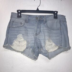 lightwash jean shorts